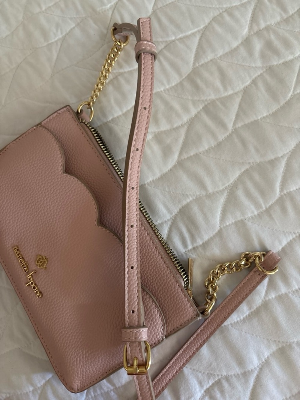 Nanette Lepore Blush Pink Scallop Edge Crossbody NWOT - Picture 5 of 8